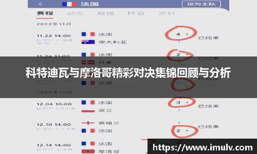 科特迪瓦与摩洛哥精彩对决集锦回顾与分析